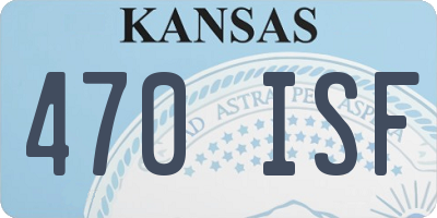 KS license plate 470ISF