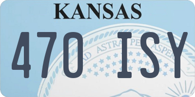 KS license plate 470ISY