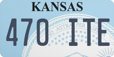 KS license plate 470ITE