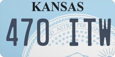 KS license plate 470ITW
