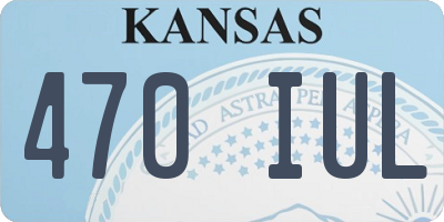 KS license plate 470IUL