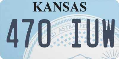 KS license plate 470IUW