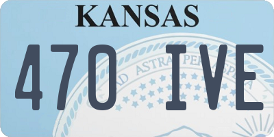 KS license plate 470IVE
