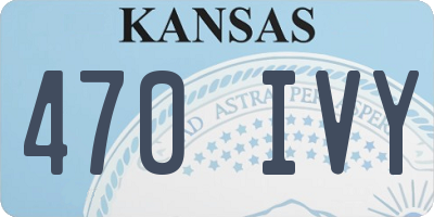 KS license plate 470IVY