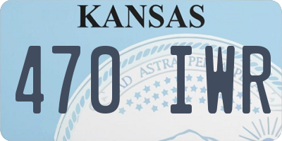 KS license plate 470IWR