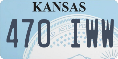 KS license plate 470IWW