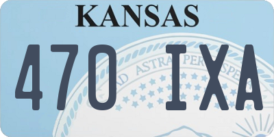 KS license plate 470IXA