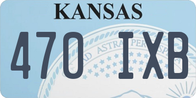 KS license plate 470IXB