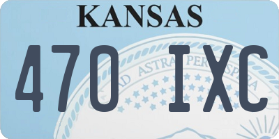 KS license plate 470IXC