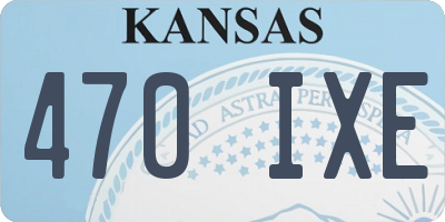 KS license plate 470IXE