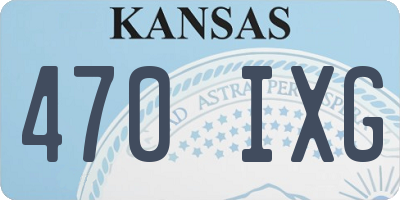 KS license plate 470IXG