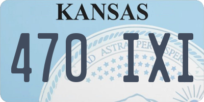 KS license plate 470IXI
