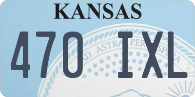 KS license plate 470IXL