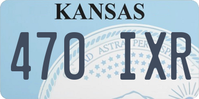 KS license plate 470IXR