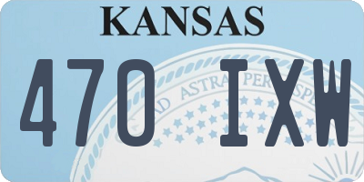 KS license plate 470IXW