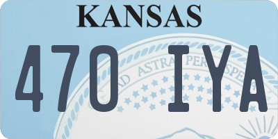KS license plate 470IYA
