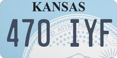 KS license plate 470IYF