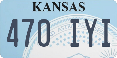 KS license plate 470IYI