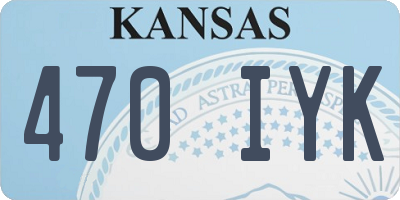 KS license plate 470IYK