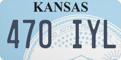 KS license plate 470IYL