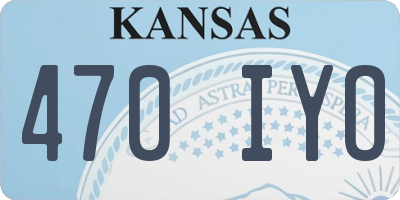 KS license plate 470IYO