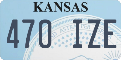 KS license plate 470IZE