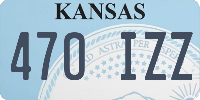 KS license plate 470IZZ