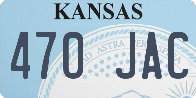 KS license plate 470JAC