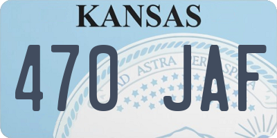 KS license plate 470JAF