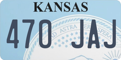 KS license plate 470JAJ