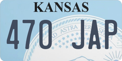 KS license plate 470JAP