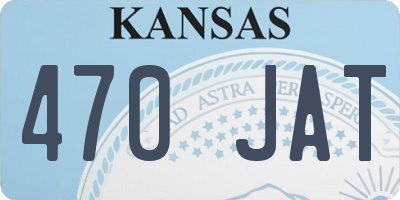 KS license plate 470JAT