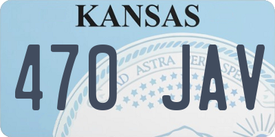 KS license plate 470JAV