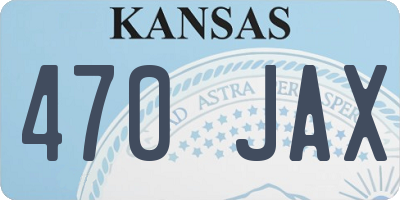 KS license plate 470JAX