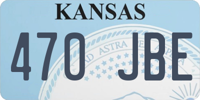 KS license plate 470JBE