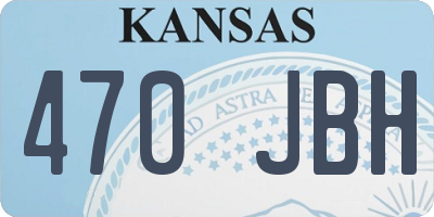 KS license plate 470JBH