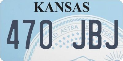 KS license plate 470JBJ