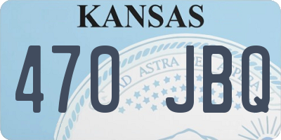 KS license plate 470JBQ