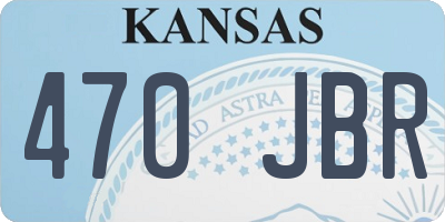 KS license plate 470JBR