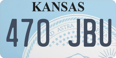 KS license plate 470JBU