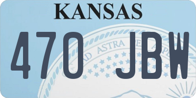 KS license plate 470JBW