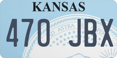 KS license plate 470JBX