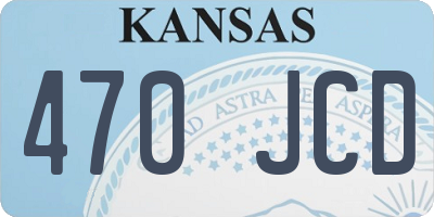 KS license plate 470JCD