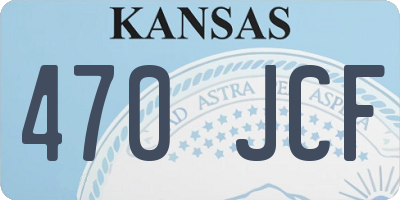 KS license plate 470JCF