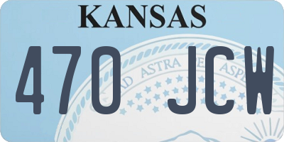 KS license plate 470JCW