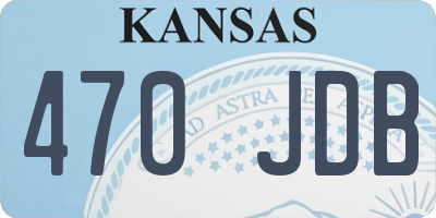 KS license plate 470JDB
