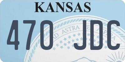 KS license plate 470JDC