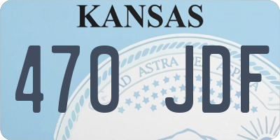 KS license plate 470JDF