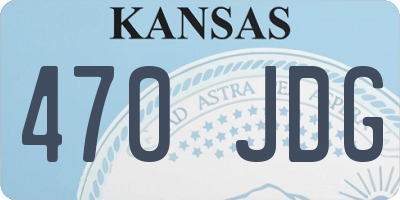 KS license plate 470JDG