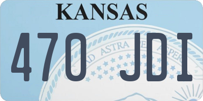 KS license plate 470JDI